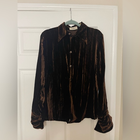 Equipment Tops - Vintage Equipment Velvet Blouse Made in France